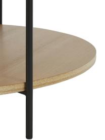Tavolino rotondo da salotto in legno Renee, Ripiani: pannello di fibra a media, Struttura: metallo verniciato a polv, Legno di frassino, Ø 90 cm