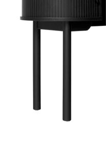 Psací stůl s žebrovanou přední stranou Front, Černá, Š 130 cm, H 50 cm