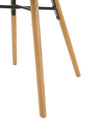 Krzesło z podłokietnikami Fiji, Tapicerka: poliester Dzięki tkaninie, Nogi: lite drewno dębowe, Kremowobiała tkanina, S 59 x G 55 cm