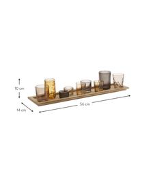 Set portalumini Wessel 10 pz, Vassoio: legno di paulownia, Brunastro, legno di paulownia, Larg. 56 x Alt. 10 cm