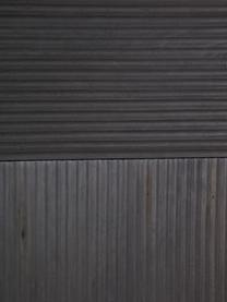 Akazienholz-Highboard Mamba mit geriffelter Front, Korpus: Akazienholz, lackiert, Beine: Metall, lackiert, Schwarz, B 115 x H 140 cm