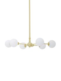Lámpara de techo grande Aurelia, Estructura: metal latón, Anclaje: metal latón, Blanco, latón, Ø 61 x Al 78 cm