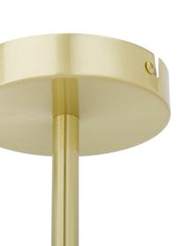 Grote ronde hanglamp Aurelia, Baldakijn: vermessingd metaal, Wit, messingkleurig, Ø 61  x H 78 cm