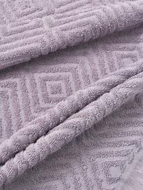 Sada ručníků se strukturovaným vzorem Jacqui, 3 díly, 100% bavlna
Střední gramáž, 480 g/m²

Materiál použitý v tomto produktu byl testován na škodlivé látky a certifikován podle STANDARD 100 od OEKO-TEX®, 8135CIT, CITEVE., Levandulová, Sada s různými velikostmi