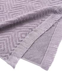 Handtuch-Set Jacqui mit Hoch-Tief-Muster, 3-tlg., Lavendel, Set mit verschiedenen Größen