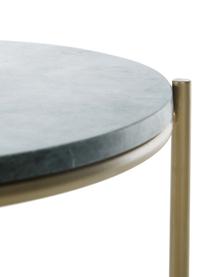 Set 2 tavolini in marmo Ella, Ripiani: marmo, Struttura: metallo verniciato a polv, Verde marmorizzato, dorato, Set in varie misure