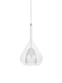 Kleine Pendelleuchte Lila aus Glas, Lampenschirm: Glas, Baldachin: Metall, beschichtet, Transparent, Ø 20 x H 35 cm