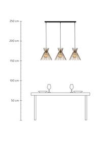 Große Design Pendelleuchte Kirpi, Baldachin: Metall, beschichtet, Messingfarben, Schwarz, B 104 x T 30 cm