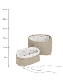 Set de cestas de algodón ecológico Fawn, 2 uds., Tapizado: 100% algodón ecológico, Blanco, marrón, beige, Set de diferentes tamaños