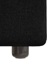 Canapé d'angle 3 places noir Melva, Tissu noir, larg. 239 x prof. 143 cm, méridienne à gauche