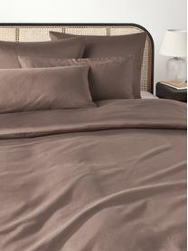Funda nórdica de satén Comfort, Marrón, Cama 90 cm (155 x 220 cm)