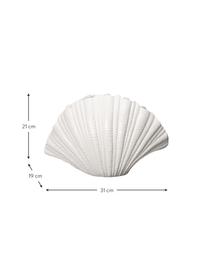 Grote design vaas Shell in wit, Kunststof, Wit, B 31 x H 21 cm