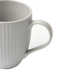 Tazza caffè color grigio chiaro maculato Rhea 4 pz, Gres, Grigio chiaro, Ø 9 x Alt. 11 cm