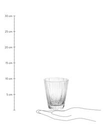 Mundgeblasene Wassergläser Scallop Glasses mit Rillenstruktur, 4 Stück, Glas, mundgeblasen, Transparent, Ø 8 x H 10 cm