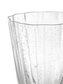 Vasos soplados artesanalmente con relives Scallop Glasses, 4 uds., Vidrio soplado artesanalmente, Transparente, Ø 8 x Al 10 cm