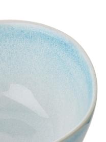 Handgemachte Schälchen Amalia mit effektvoller Glasur, 2 Stück, Porzellan, Hellblau, Cremeweiß, Ø 14 x H 7 cm