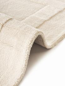 Handgewebter Baumwollteppich Dania mit Hoch-Tief-Struktur, 100 % Baumwolle, Cremeweiß, B 160 x L 230 cm (Größe M)