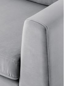 Canapé d'angle velours gris clair Luna, Velours gris clair, or, larg. 280 x prof. 184 cm, méridienne à gauche