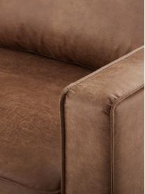 Sofa Hunter (2-Sitzer) in Braun aus recyceltem Leder, Bezug: Recyceltes Leder (70% Led, Gestell: Massives Birkenholz und h, Füße: Metall, pulverbeschichtet, Leder Braun, B 164 cm x T 90 cm