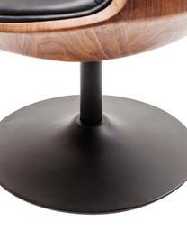 Chaise pivotante design rétro Club, Brun, noir, larg. 62 x prof. 61 cm