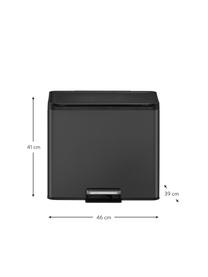 Abfalleimer Essential mit Pedal-Funktion, 20 L + 9 L, Behälter: Edelstahl, beschichtet, Deckel: Kunststoff, Schwarz, B 46 x H 41 cm, 20 L + 9 L