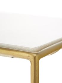 Set de mesas auxiliares Zoe, 2 uds., Tablero: mármol, Estructura: metal pintado, Blanco, Set de diferentes tamaños