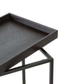Consola de recibidor Pizzo, Estructura: acero con pintura en polv, Estante: madera de roble, barnizad, Negro, An 100 x Al 70 cm