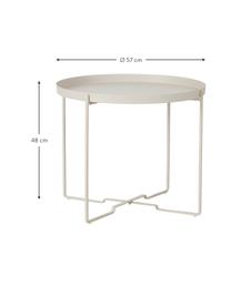 Runder Metall-Beistelltisch George, Metall, beschichtet, Cremeweiß, Ø 57 x H 48 cm