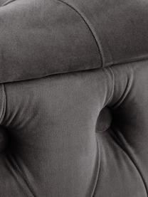 Grand tabouret rond velours gris foncé avec rangement Chiara, Velours gris, Ø 70 x haut. 42 cm