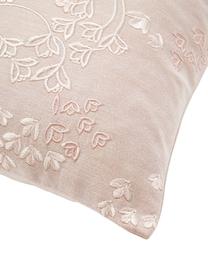 Federa arredo in cotone rosa con motivo floreale Cynthia, 100% raso di cotone, Rosa, Larg. 40 x Lung. 40 cm