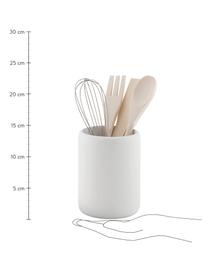 Küchenutensilien-Set Botta, 5-tlg., Behälter: Polyresin, Weiß, Holz, Ø 11 x H 23 cm