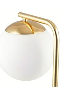 Tischlampe Grant, Lampenfuß: Messing, Lampenschirm: Opalglas, Messingfarben, Weiß, B 20 x H 41 cm