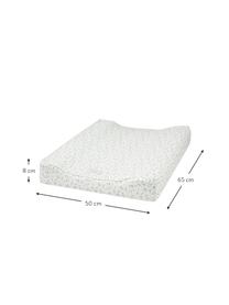 Colchón cambiador de algodón ecológico Green Leaves, Funda: 100% algodón ecológico co, Blanco, verde, An 50 x L 65 cm