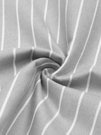 Flanell-Wendebettwäsche Talin mit Streifen, Webart: Flanell Flanell ist ein k, Grau, Weiß, 135 x 200 cm + 1 Kissen 80 x 80 cm