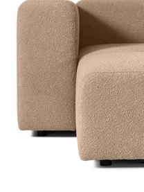 Modulares Bouclé-Sofa Lena (3-Sitzer) mit Hocker, Bezug: Bouclé (93 % Polyester, 6, Gestell: Kiefernholz, Schichtholz,, Füße: Kunststoff, Bouclé Sandfarben, B 209 x T 181 cm