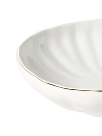 Porcelánové hluboké talíře s reliéfem Sali, 2 ks, Porcelán, Bílá se zlatým okrajem, Ø 21 cm, V 6 cm