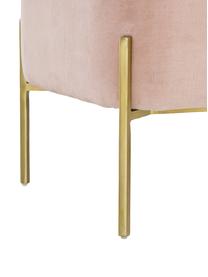 Sametová lavice s úložným prostorem Harper, Růžový samet, zlatá, Š 140 cm, V 45 cm