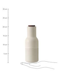 Sada designových mlýnků na sůl a pepř s víčkem z ořechového dřeva Bottle Grinder, 2 díly, Greige, bílá, ořechové dřevo, Ø 8 cm, V 21 cm