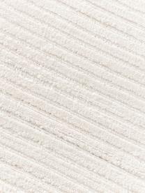 Pluizig hoogpolig vloerkleed Wes met hoog-laag structuur, handgeweven, 100% polyester, GRS-gecertificeerd, Crèmewit, B 80 x L 150 cm (maat XS)