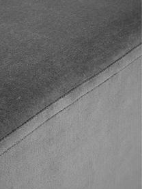 Široká zamatová taburetka Harper, Sivá, čierna, Š 64 x V 44 cm