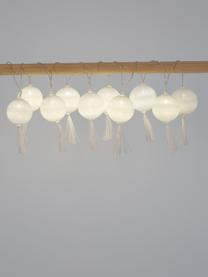 LED lichtslinger Jolly Tassel, 185 cm, 10 lampions, Lampions: katoen, Wit, L 185 cm