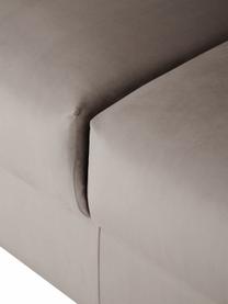 Fluwelen slaapbank Tasha in taupe, Bekleding: fluweel (100% polyester), Frame: massief grenenhout, multi, Poten: kunststof, Fluweel beige, B 235 x D 100 cm