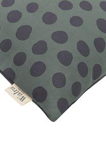 Pościel z bawełny Spots and Dots, Ciemny zielony, czarny, 135 x 200 cm + 1 poduszka 80 x 80 cm