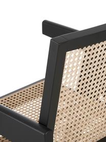 Loungefauteuil Sissi met Weens vlechtwerk, Frame: massief gelakt beukenhout, Zitvlak: rotan, Zwart, lichtbruin, B 58 x D 66 cm