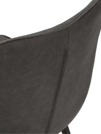 Krzesło tapicerowane ze sztucznej skóry  Louis, 2 szt., Tapicerka: sztuczna skóra (65% polie, Nogi: metal malowany proszkowo, Szary, S 44 x G 58 cm