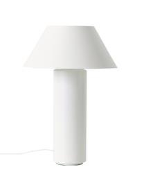Tafellamp Niko in wit, Lampenkap: gecoat metaal, Lampvoet: gecoat metaal, Wit, Ø 35 x H 55 cm