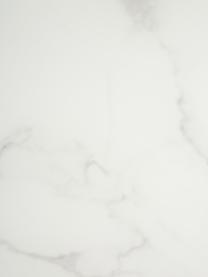 Salontafel Antigua met glazen tafelblad met marmerlook, Tafelblad: mat bedrukt glas, Frame: vermessingd staal, Wit-grijs gemarmerd, roségoudkleurig, Ø 80 x H 45 cm
