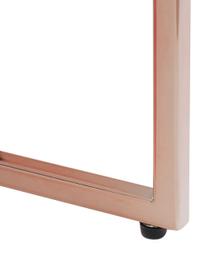 Table basse en verre marbré Antigua, Blanc-gris marbré, couleur dorée rose