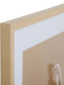 Gerahmter Digitaldruck Femme, Rahmen: Mitteldichte Holzfaserpla, Bild: Papier, Front: Glas, Beige, B 52 x H 72 cm