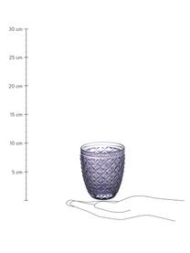 Wassergläser Castle, 6er-Set, Glas, Türkistöne, Lilatöne, Ø 8 x H 10 cm